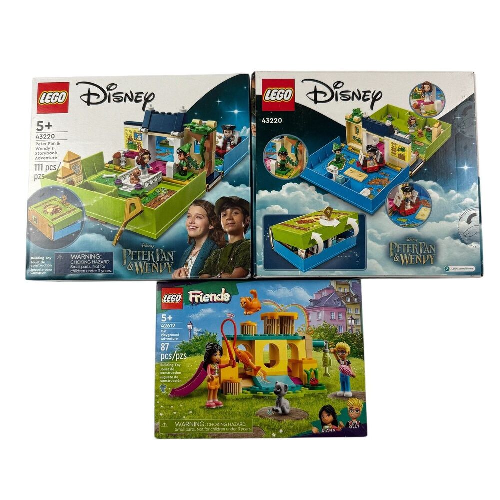 NEW 3 SETS 43220 Lego Disney Peter Pan Wendy Cat Playground Adventure 42612